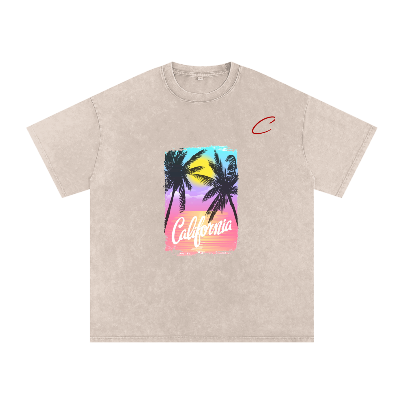 Snow Washed Oversized Cotton T-Shirt