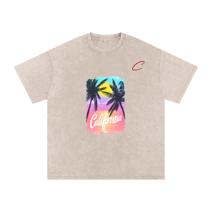 Snow Washed Oversized Cotton T-Shirt