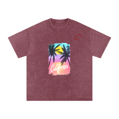 Snow Washed Oversized Cotton T-Shirt