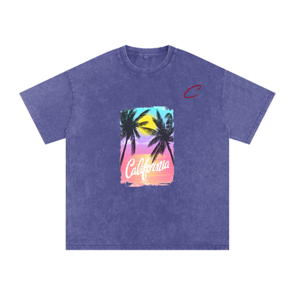 Snow Washed Oversized Cotton T-Shirt