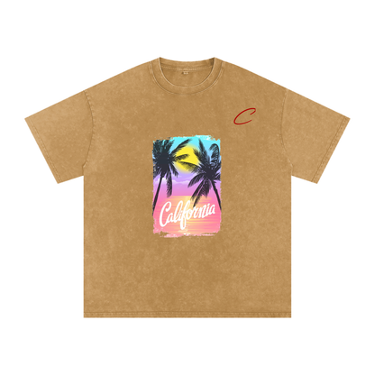 Snow Washed Oversized Cotton T-Shirt