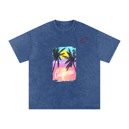 Snow Washed Oversized Cotton T-Shirt