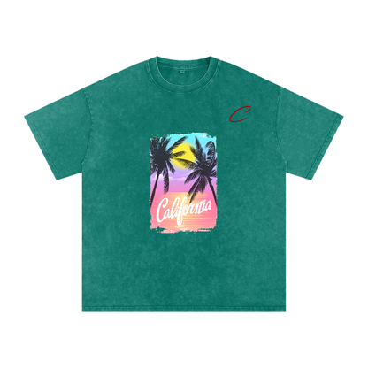 Snow Washed Oversized Cotton T-Shirt