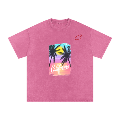 Snow Washed Oversized Cotton T-Shirt