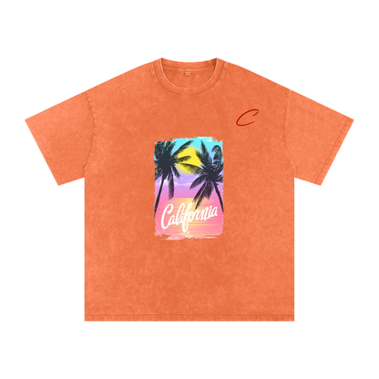 Snow Washed Oversized Cotton T-Shirt