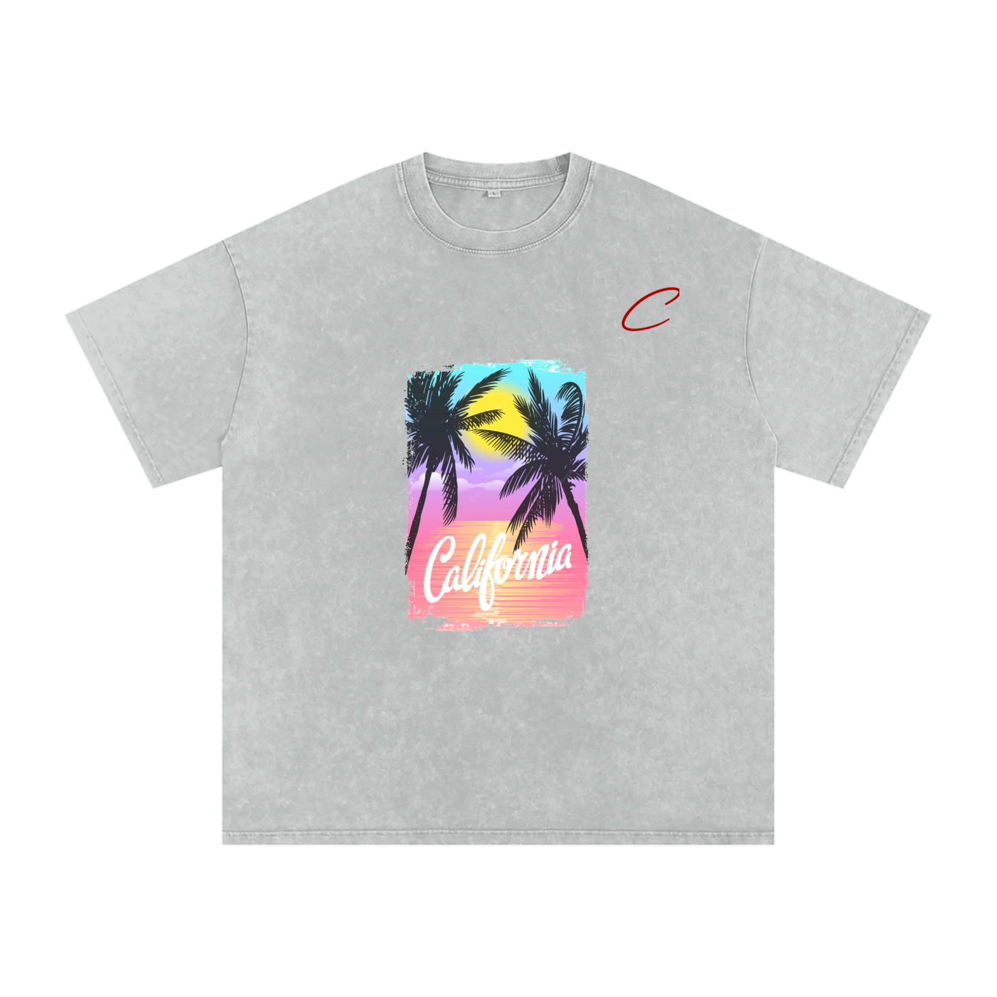 Snow Washed Oversized Cotton T-Shirt