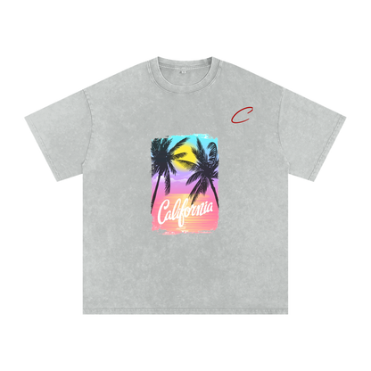 Snow Washed Oversized Cotton T-Shirt