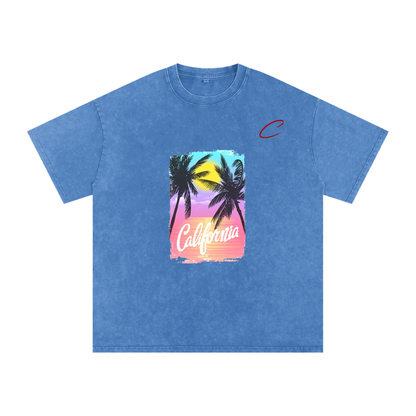 Snow Washed Oversized Cotton T-Shirt