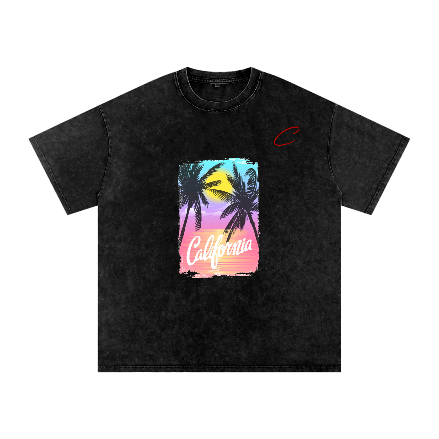 Snow Washed Oversized Cotton T-Shirt