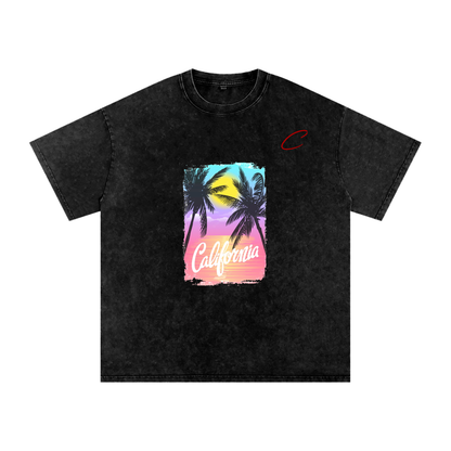 Snow Washed Oversized Cotton T-Shirt