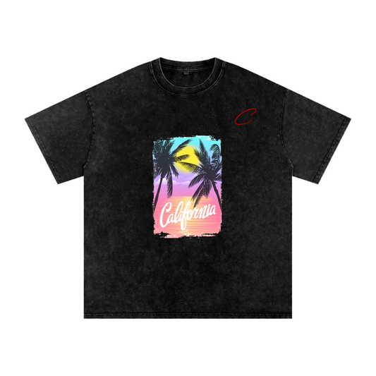 Snow Washed Oversized Cotton T-Shirt