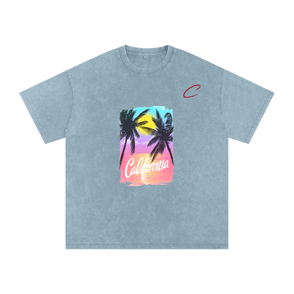 Snow Washed Oversized Cotton T-Shirt